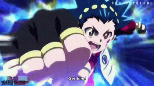 Cartoon Holding Sword Says Get Him GIF