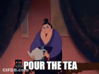 Cartoon Holding Teapot Saying Pour The Tea GIF