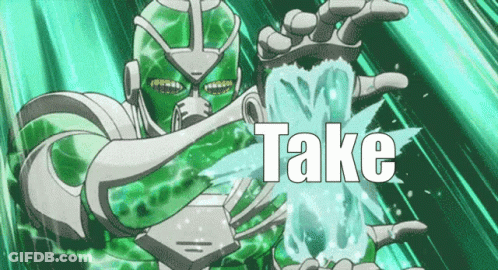Cartoon Holding Water Bottle Saying Take GIF