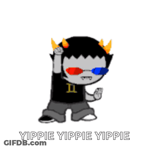 Cartoon Horned Character Yippie Yippie Yippie GIF