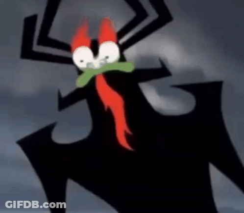 Cartoon Horned Green Face GIF