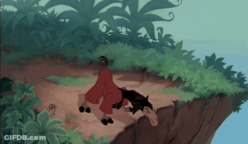 Cartoon Horse Laying On Back On Cliff GIF