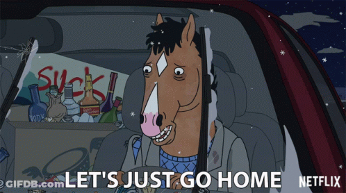 Cartoon Horse Says Lets Go Home GIF