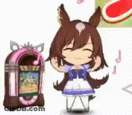 Cartoon Horse Sitting By Jukebox Listening To Music GIF