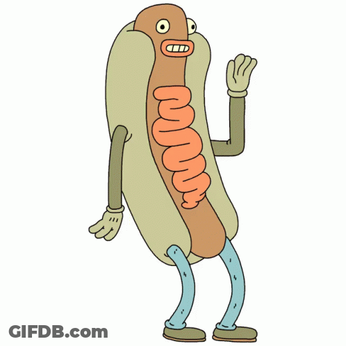 Cartoon Hot Dog Waving GIF