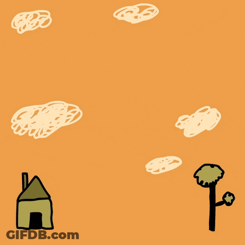 Cartoon House Exploding Inside GIF