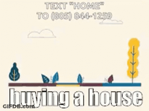 Cartoon House Saying Buying A House GIF