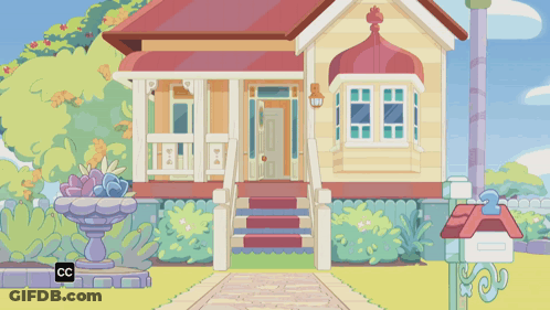 Cartoon House With CC Logo GIF