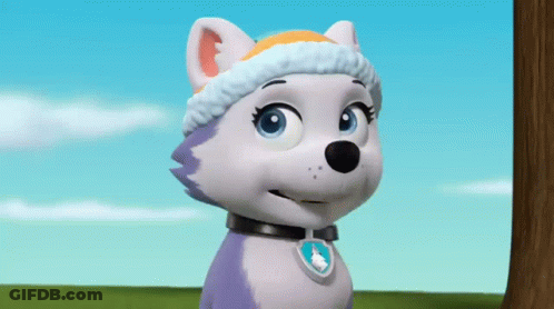 Cartoon Husky Dog Wearing Hat And Collar Beside Tree GIF