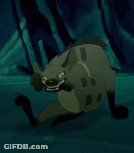 Cartoon Hyena Running In The Dark GIF