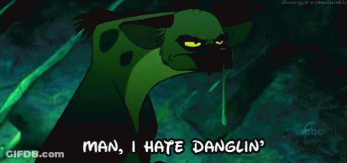 Cartoon Hyena Saying Man I Hate Danglin GIF