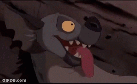 Cartoon Hyena Sticking Out Tongue And Smiling GIF