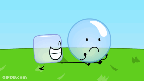 Cartoon Ice Cube And Sad Face Bubble GIF
