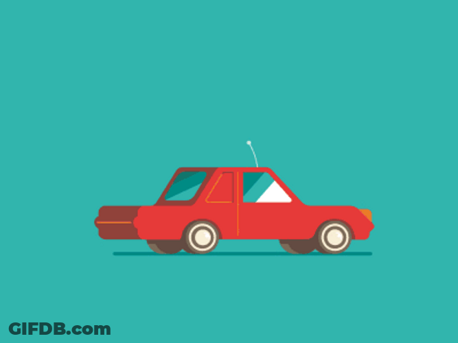 Cartoon Illustrated Car Crash GIF