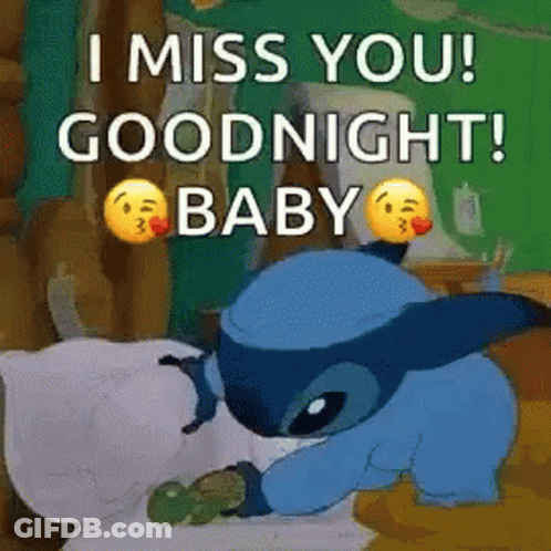 Cartoon In Bed I Miss You Goodnight Baby GIF