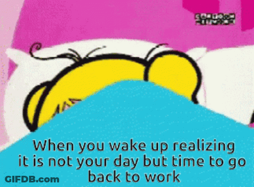 Cartoon In Bed When You Wake Up Not Your Day GIF