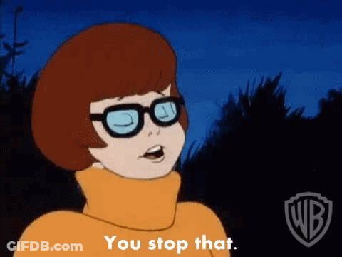 Cartoon In Glasses And Yellow Turtleneck Saying You Stop That GIF