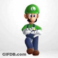 Cartoon In Overalls And Green Hat With Letter L GIF