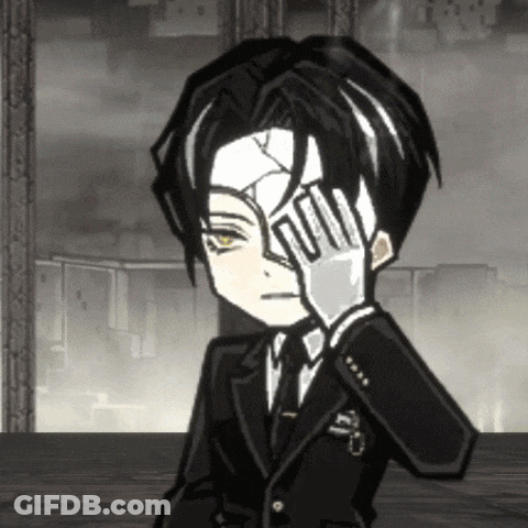 Cartoon In Suit And Tie Covering Face GIF