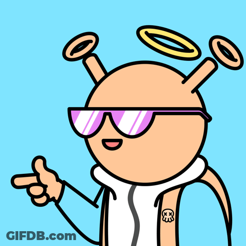 Cartoon In Sunglasses Pointing To Based GIF