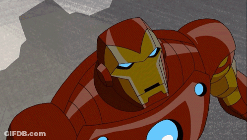 Cartoon Iron Man With Blue Eye GIF