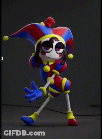 Cartoon Jester Standing On One Leg GIF