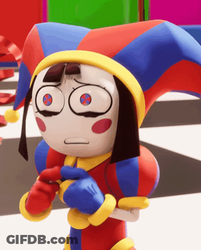 Cartoon Jester With Hat And Gloves GIF