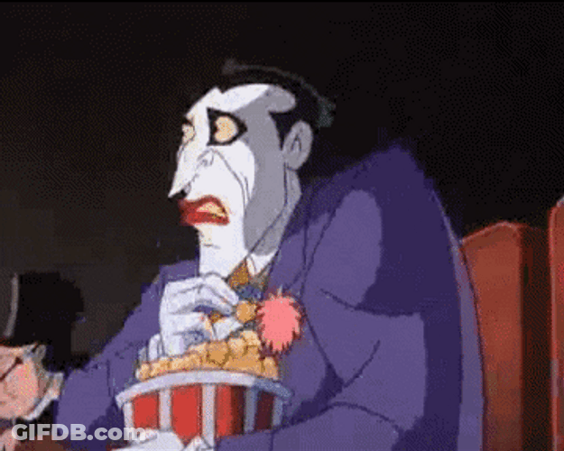 Cartoon Joker Eating Popcorn Meme GIF