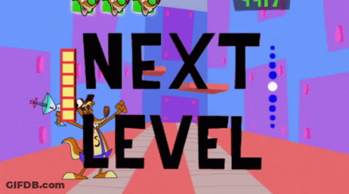 Cartoon Kangaroo Holding Megaphone Saying Next Level GIF