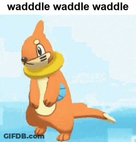 Cartoon Kangaroo With Waddle Waddle Waddle GIF