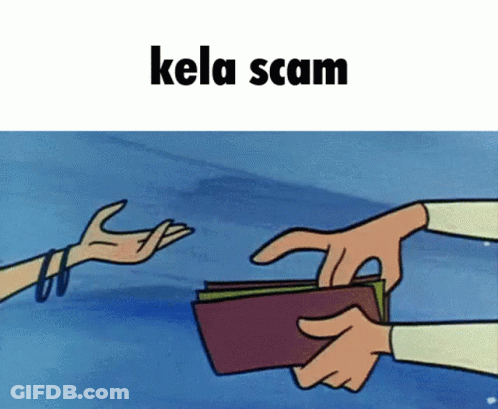 Cartoon Kela Scam Taking Money From Wallet GIF