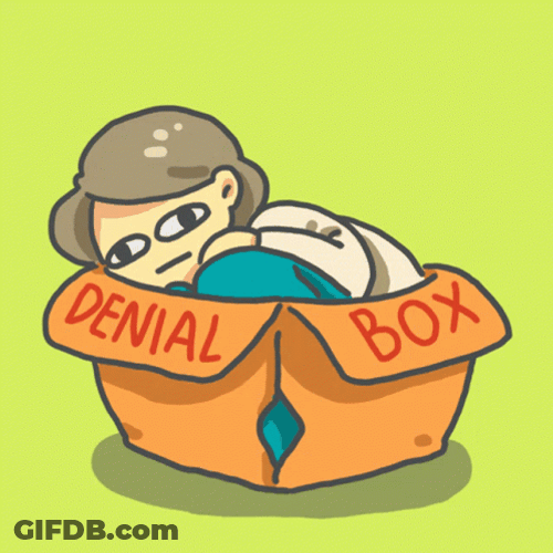 Cartoon Kid Inside Denial Box GIF