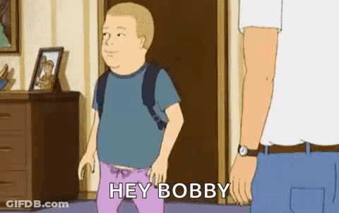 Cartoon King Of The Hill Character Saying Hey Bobby GIF