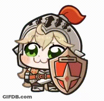 Cartoon Knight Holding Shield And Sword GIF