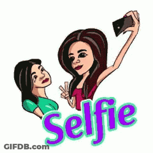 Cartoon Ladies Selfie GIF