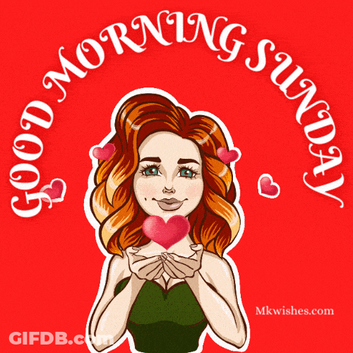 Cartoon Lady Blowing Sunday Morning Kisses GIF