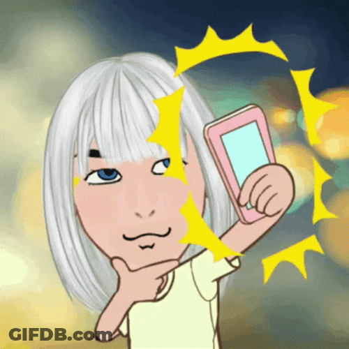 Cartoon Lady Selfie GIF