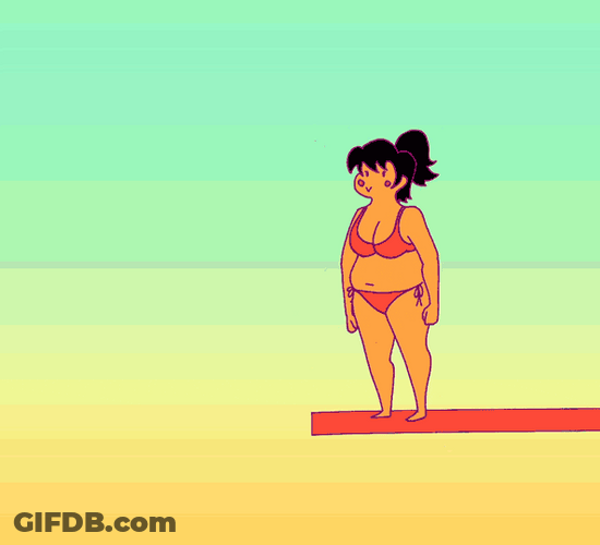 Cartoon Lady Triple Lindy Dive GIF