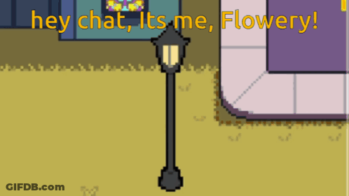 Cartoon Lamp Post Saying Hey Chat It's Me Flowery GIF
