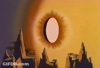 Cartoon Landscape Mountains Large Oval GIF
