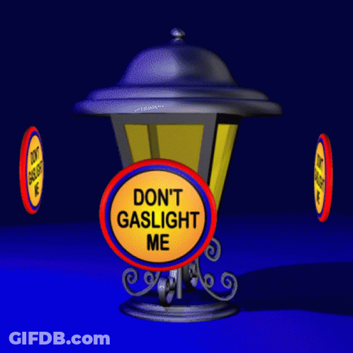 Cartoon Lantern With Candle Saying Don't Gaslight Me GIF