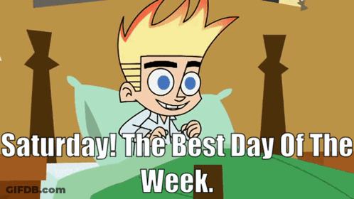 Cartoon Laying In Bed Saturday The Best Day Of The Week GIF