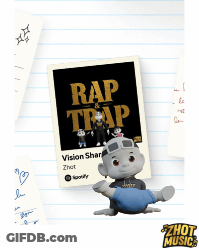 Cartoon Laying On Floor Next To Rap And Trap Poster GIF