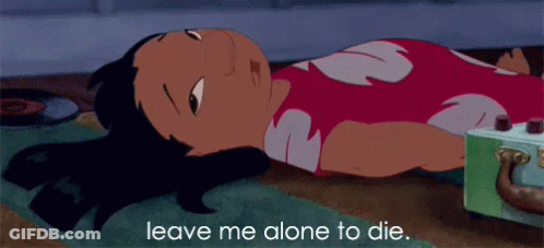 Cartoon Laying On Floor Saying Leave Me Alone To Die GIF