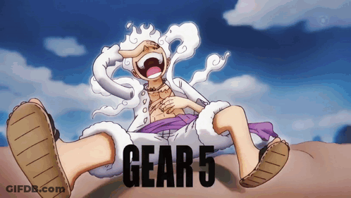 Cartoon Laying On Ground Saying Gear 5 GIF