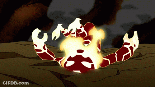 Cartoon Laying On Ground With Head On Fire GIF