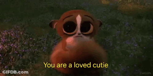 Cartoon Lemur Saying You Are A Loved Cutie GIF