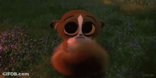 Cartoon Lemur Standing In Flower Field GIF