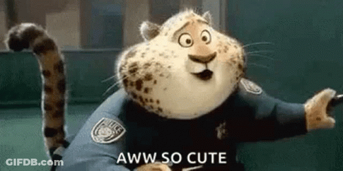 Cartoon Leopard In Police Uniform Holding Baton GIF
