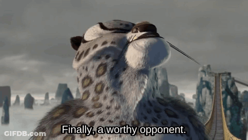 Cartoon Leopard Standing On Bridge Finally Worthy Opponent GIF
